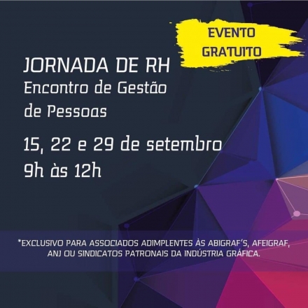 ABIGRAF/SC - Associação Brasileira da Indústria Gráfica Regional Santa Catarina Realizada nas três últimas quartas-feiras de setembro, a Jornada RH promovida pela ABIGRAF Nacional foi um sucesso, reunindo cerca de 60 participantes...